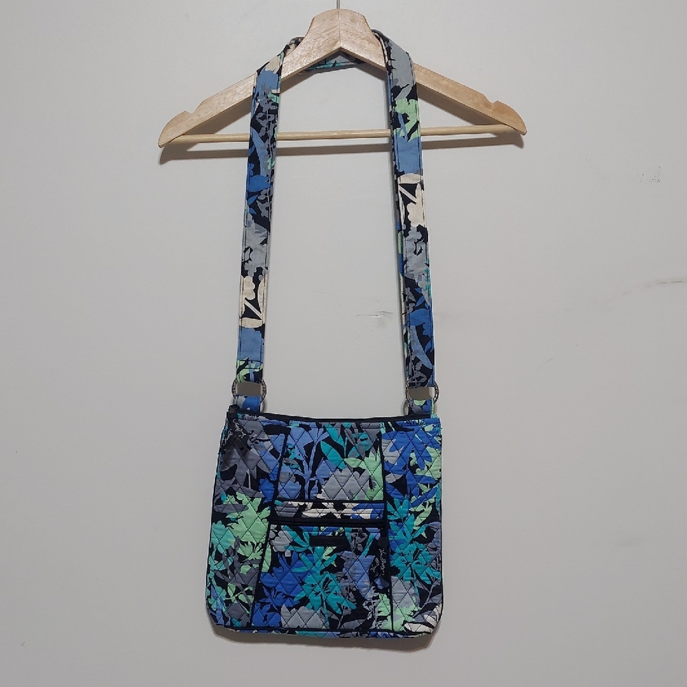 Vera Bradley Blue and Green Camofloral Crossbody Bag